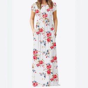 Dearcase Floral Print Maxi Dress, with Pockets.  Size S